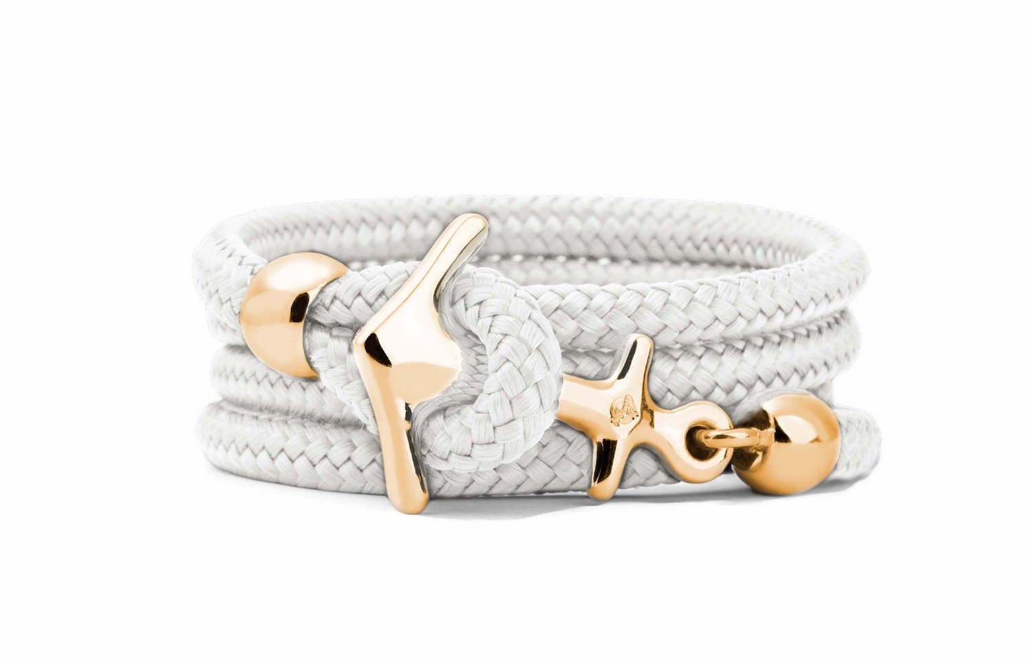 Goldenes Anker Armband in weiß
