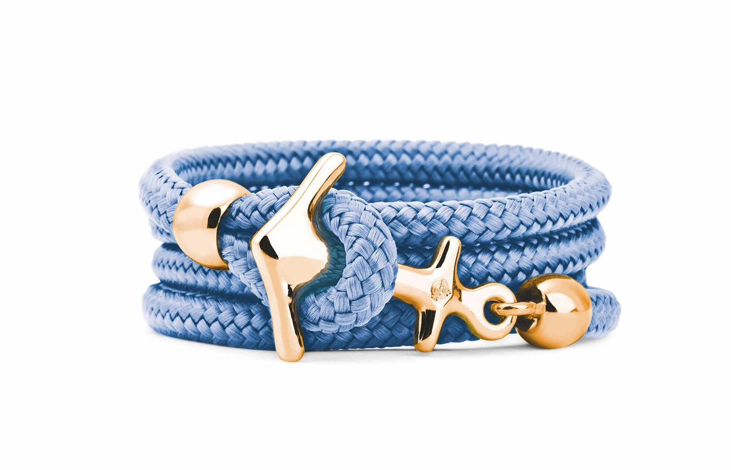 Ocean Story - Roségoldenes Anker Armband in Boracay Blue