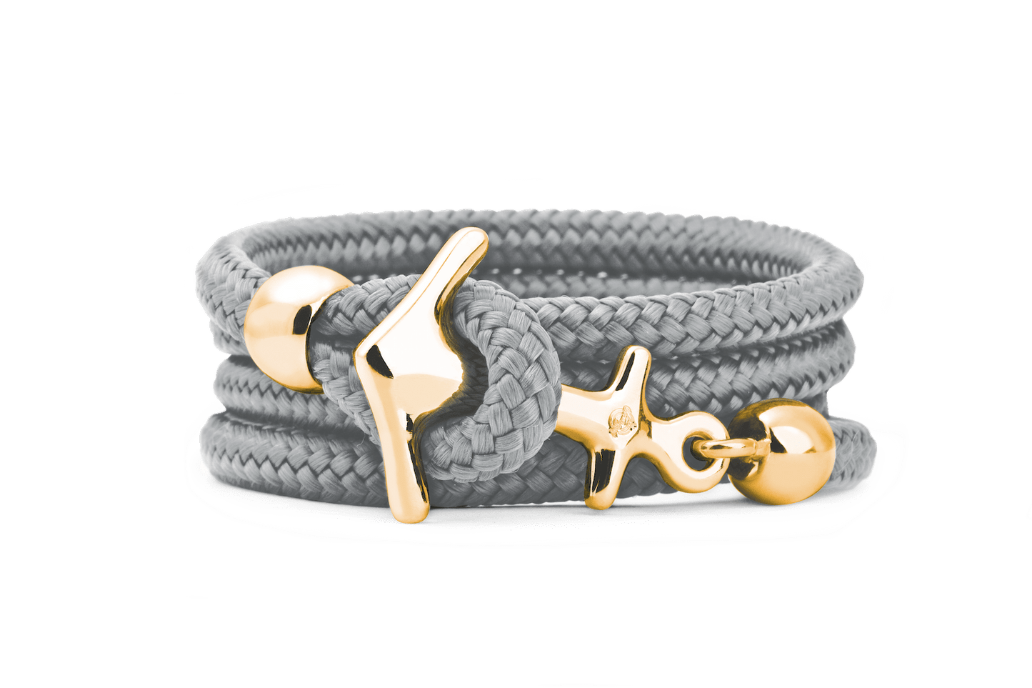 Ocean Story - Roségoldenes Anker Armband in Santorini Grey
