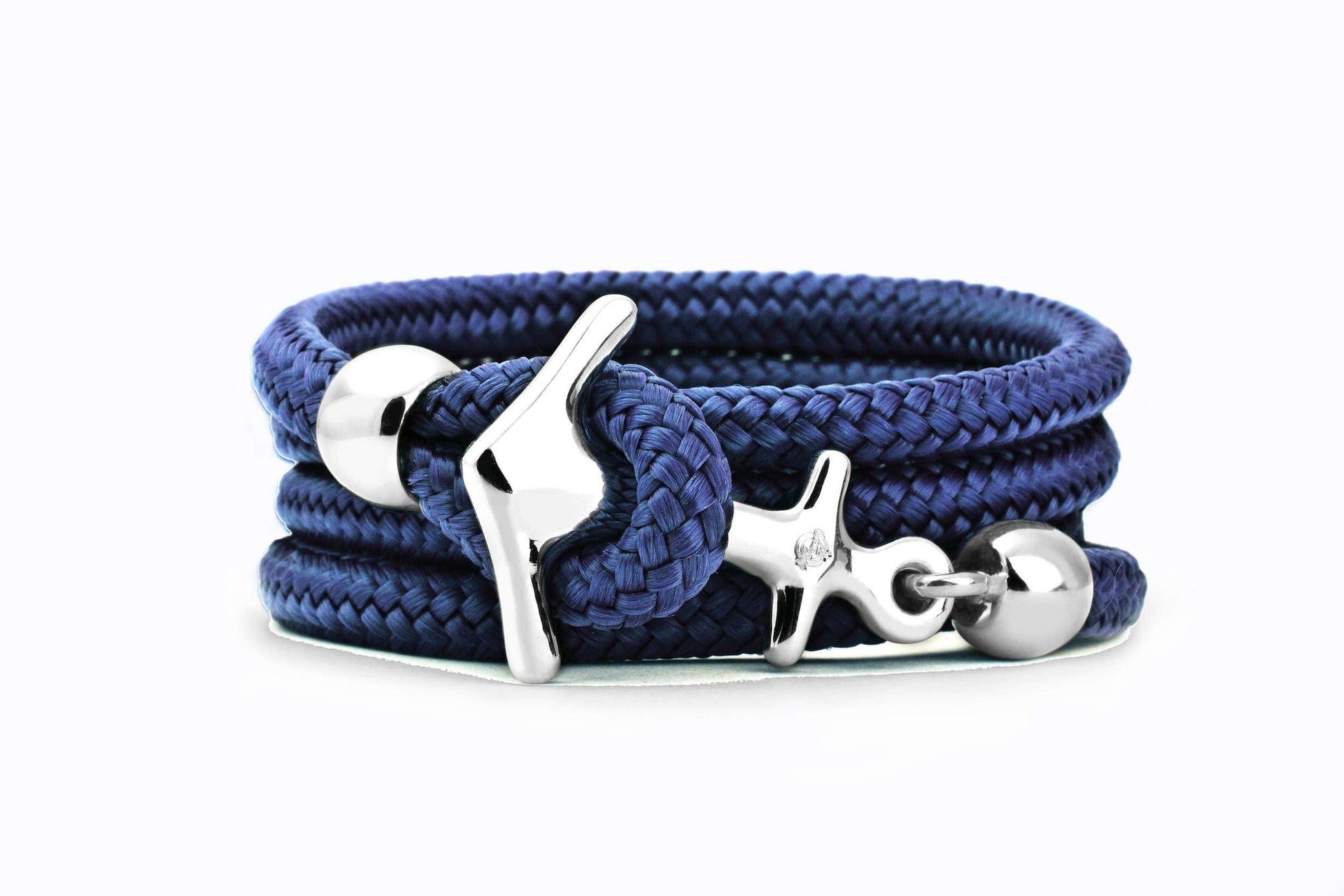 Silbernes Anker Armband in Blau